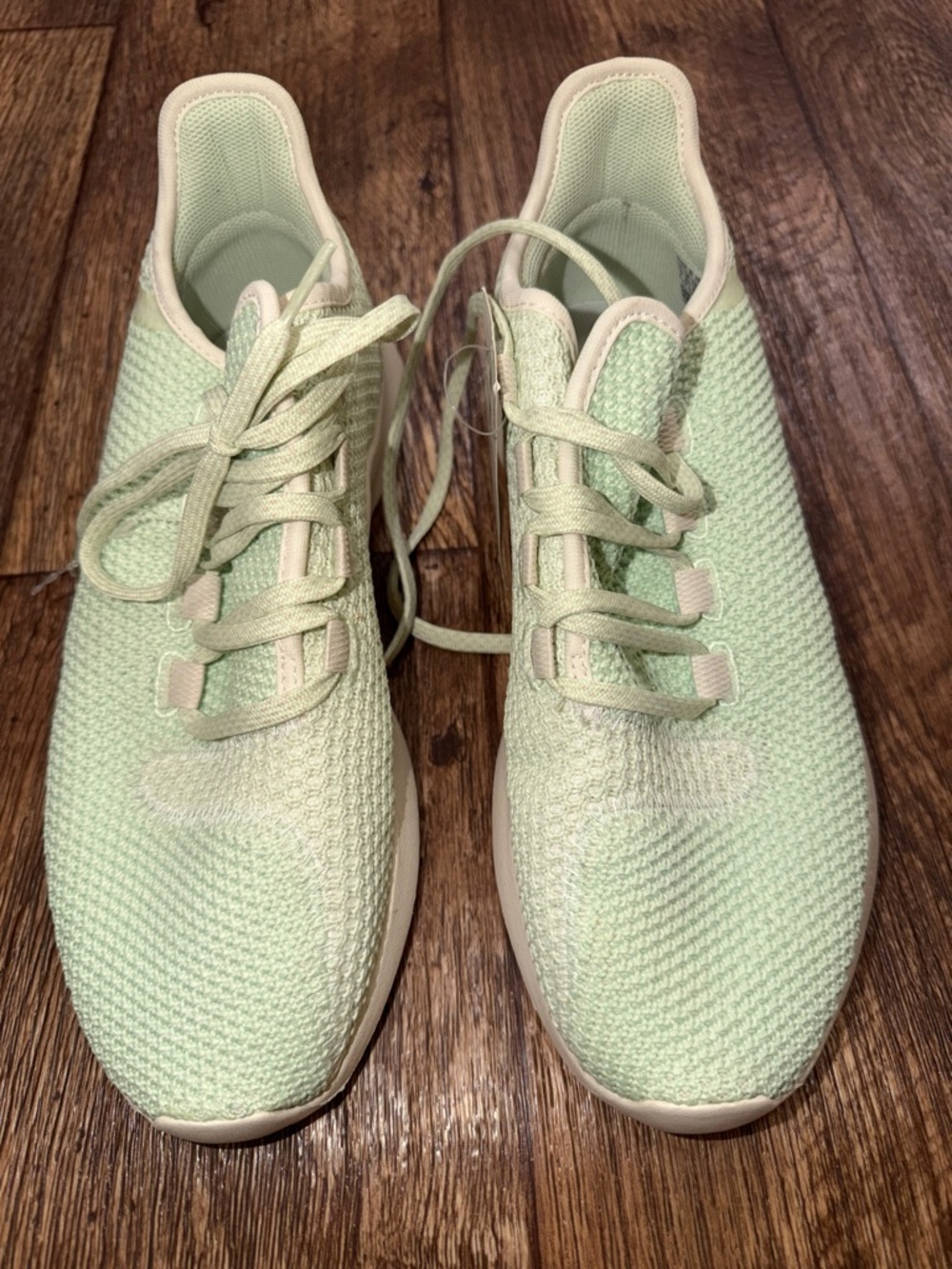 NWOB Light Green Knit Lace-Up Adidas Women's Sneakers W7